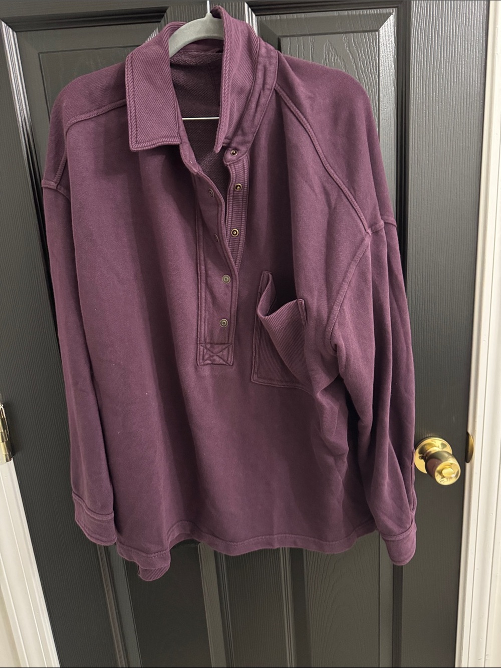 aerie Plum Snap-Front Pullover Hoodie NWOT